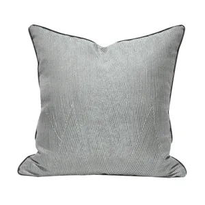 Cuscino decorativo grigio-blu in tessuto ad alta precisione per divano e letto.
