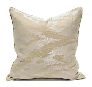 Housse de coussin rayée de luxe beige moderne housse de canapé abstraite pour salon hôtel