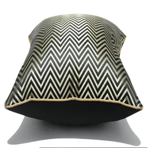 Luxury black gold chevron pillow cover modern geometric sofa cushion decorative throw pillow.