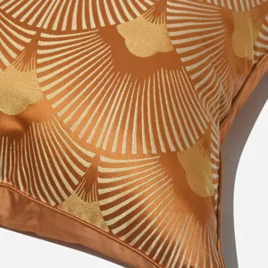 Modern orange fan geometric pattern sofa cushion cover luxury square throw pillow cover