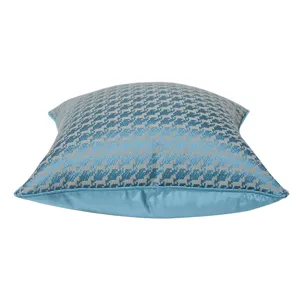 Blue houndstooth throw pillow cover geometric luxury sofa cushion decorative case