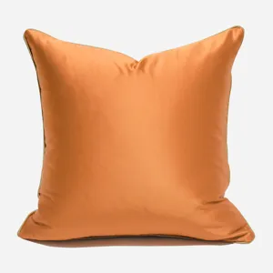 Orange gold luxury throw pillow cover soft satin cushion case for modern sofa home decor