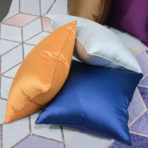 Modern minimalist solid color satin throw pillow cover for living room sofa bedroom decor
