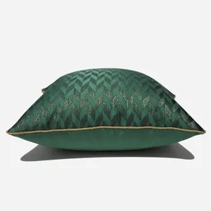 Gruener Kissenbezug mit geometrischem Zickzack-Muster fuer Sofa Wohnzimmer moderne Deko.