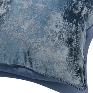 Funda de cojín azul abstracta moderna con ribete, elegante funda decorativa para sofá.