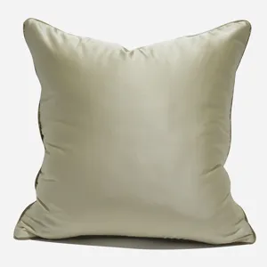 Funda de cojin cuadrada beige de lujo cojin decorativo moderno para sofa salon