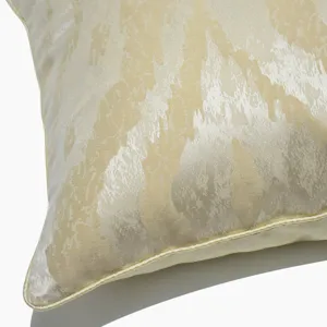 Housse de coussin rayee abstraite luxe beige pour canape moderne salon decoration