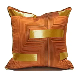 Orange gold geometric throw pillow cover modern sofa cushion decorative home textile
