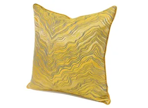 Modern luxury yellow wavy throw pillow case abstract stripe cushion cover for sofa bed