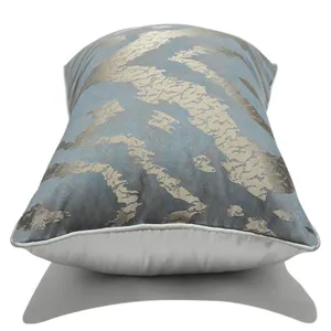 Fodera per cuscino blu grigio moderna motivo geometrico astratto lusso salotto divano cuscino.