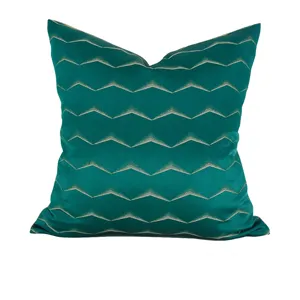 Light Luxury Jacquard Throw Pillow Cover Geometric Wave Pattern Decorative Cushion Case For Sofa Bed Living Room Home Decor