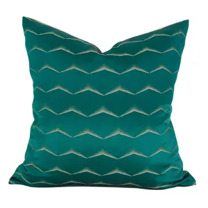 Luxury emerald green wave pattern decorative throw pillow cover for living room sofa