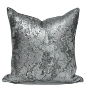 Modern silver gray abstract decorative throw pillow cover for living room sofa home decor