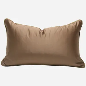 Federa per cuscino rettangolare marrone di lusso moderno per divano da soggiorno e hotel decor.