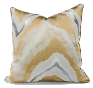 Close-up detail of the modern abstract throw pillow cover showing fine fabric texture and pattern.