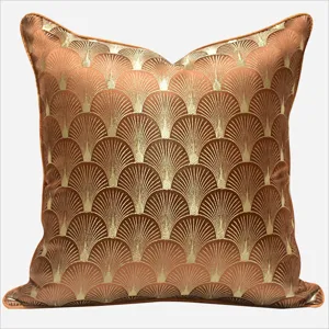 Moderner orangefarbener geometrischer Kissenbezug für Sofa Wohnzimmer Luxus Kissen