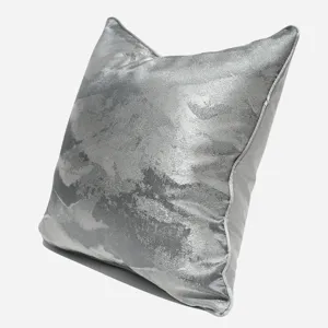 Housse de coussin abstraite de luxe grise pour canape de salon, coussin deco moderne.