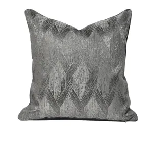 Moderno Minimalista Grigio Scuro Cuscino Divano Geometrico Astratto Decorativo Federa Morbido Poliestere Casa