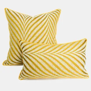 Yellow striped cushion cover Nordic style throw pillow case for sofa and chair home decor