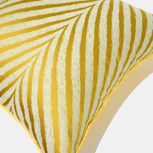 Nordic yellow striped cushion cover luxury sofa throw pillow case soft furnishing pillow