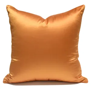 Oranger quadratischer Kissenbezug, luxuriöser Satin Kissenbezug für Sofa Wohnzimmer Hotel Dekor.