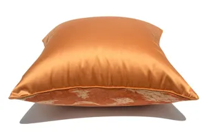 Luxury orange wavy throw pillow cover for modern sofa, elegant home decor cushion case.