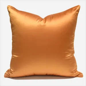 Oranger Luxus Satin quadratischer Sofa Kissenbezug fuer Wohnzimmer Hotel Dekoration Stil