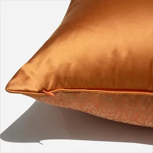 Oranger Luxus Kissenbezug fur Sofa Wohnzimmer, stilvoller texturierter quadratischer Kissenbezug.
