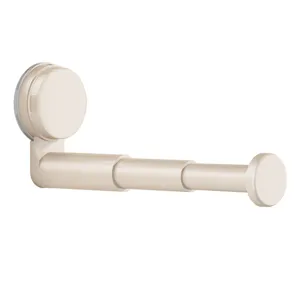 Beige zuignap telescopische kledinghanger wandgemonteerd opbergrek voor thuisgebruik