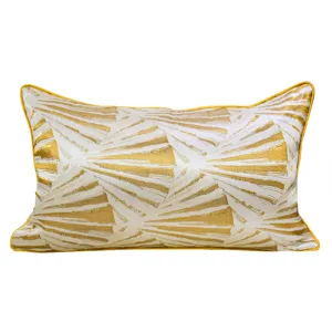 Luxury geometric throw pillow for sofa bed living room decor gold and white cushion cover