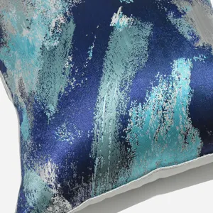 Blauwe abstracte kussenhoes luxe moderne bank kussenhoes decoratieve vierkante kussensloop