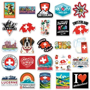 50st Zwitserland stickers waterdicht vinyl reizen koffer laptop skateboard decoratie