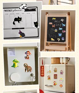 Cute 3D soft magnetic fridge stickers for kids early education, waterproof cartoon animal decor.