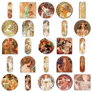 Vintage Alphonse Mucha art stickers aesthetic waterproof decals for phone case laptop journal