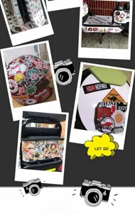 Set di adesivi graffiti impermeabili colorati per skateboard casco valigia borraccia.