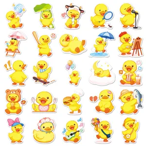 Cute yellow duck stickers waterproof cartoon cute pet decoration phone case luggage decals