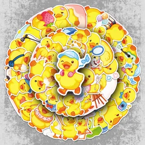 Cute Yellow Duck Waterproof Stickers Cartoon Animal Decals For Luggage Phone Case Scrapbooking Laptop Journal
