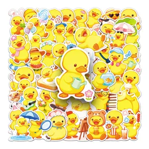 51pcs cute yellow duck waterproof stickers set for phone case luggage scrapbooking diy
