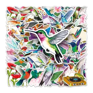 50 Pcs Watercolor Hummingbird Stickers Cute Aesthetic Vinyl Decals for Laptop Water Bottle Phone