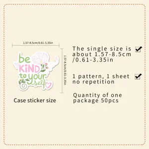 Danish pastel motivational English graffiti stickers, 50pcs waterproof decal pack for phone.
