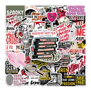 Wasserdichte True Crime Aufkleber Pack fuer Laptop Wasserflasche Koffer Horror Dekoration