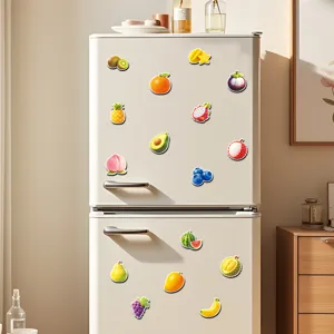3D fruit soft magnetic fridge stickers for home kitchen decor and early education toys.