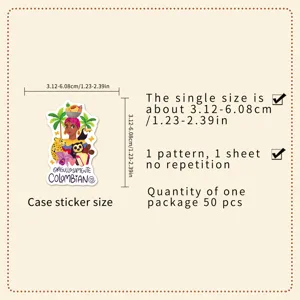 50pcs Colombia travel stickers waterproof decal pack for suitcase laptop luggage decoration.
