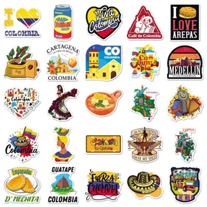 50pcs Colombia travel stickers waterproof vinyl decals for luggage laptop guitar skateboard