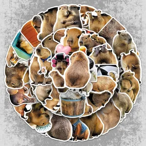 Realistic Capybara Stickers Waterproof Vinyl Decals Cute Animal Decals For Water Bottle Laptop Luggage Decor