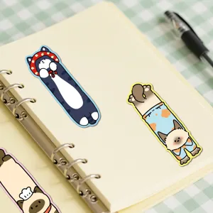 Cute Cartoon Cat And Dog Shape Paper Bookmarks Creative Animal Page Markers Reading Book Accessories For Students