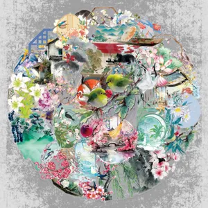 Transparent Chinese Style Ink Landscape Decorative Stickers Retro PET Waterproof Journal DIY Scrapbooking Stickers