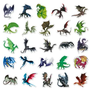 50pcs dragon stickers waterproof vinyl graffiti cool animal decals for laptop skateboard luggage