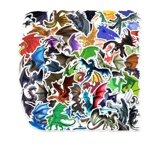50pcs Dragon Stickers Waterproof Vinyl Graffiti Decals for Laptop Skateboard Luggage Case