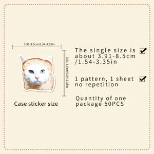 Cute cat bread stickers 50pcs waterproof custom DIY laptop suitcase decals cute meme design.